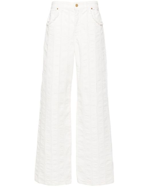 Blumarine White Gerade Hose mit ungesäumten Kanten