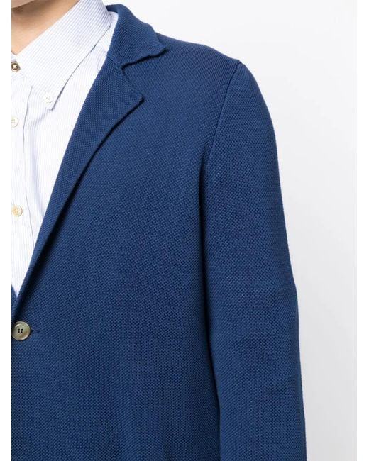 Luciano Barbera Blue Long-Sleeved Cotton Cardigan for men