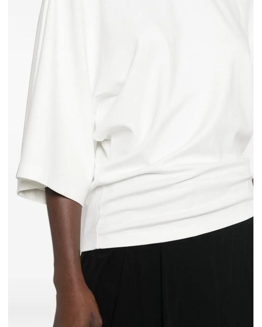 ELEH White Drapierter Pullover