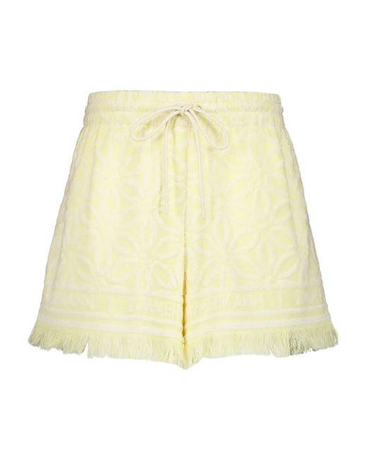 Shorts Coco De Felpa De Algodon Zimmermann de color Natural