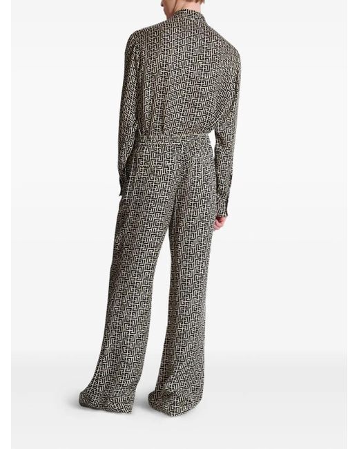 Pantalon À Motif Monogrammé Balmain pour homme en coloris Gray