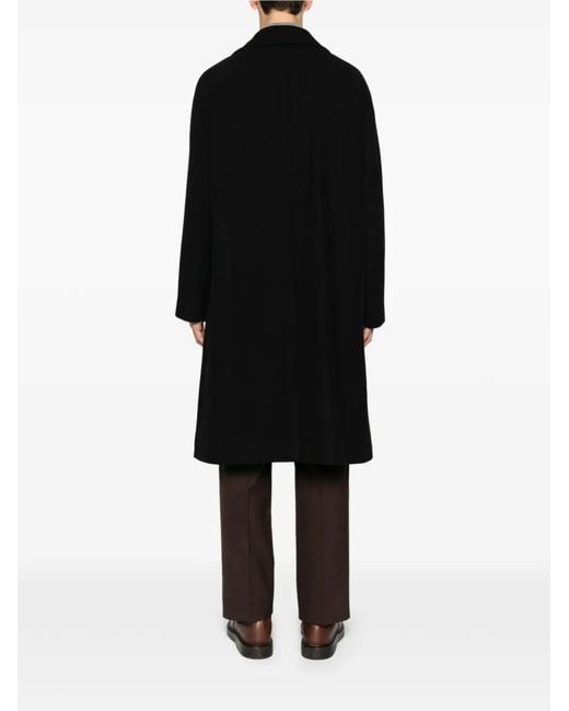 Hevò Black Surbo Buttoned Coat for men