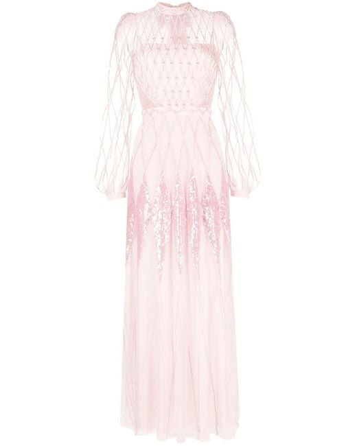 Temperley London Pink Gene Sequin-embellished Dress