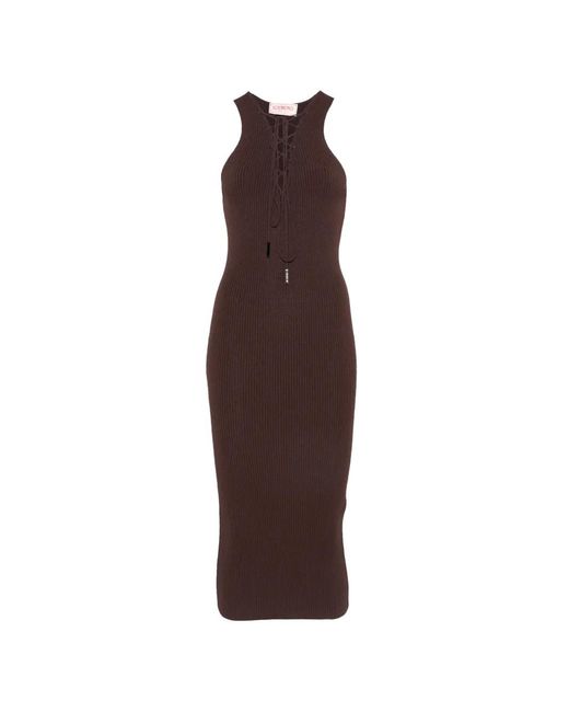 Iceberg Brown Robe En Maille Nervurée À Détail De Laçage