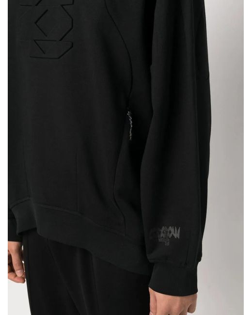 McQ Alexander McQueen Black Embossed-Detail Loose-Fit Hoodie for men