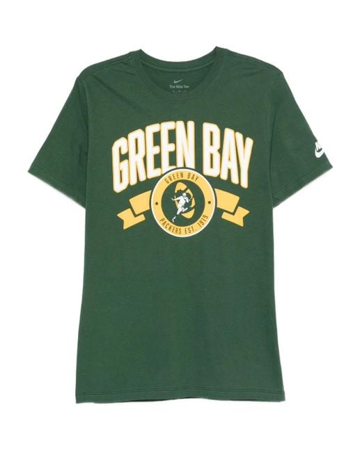 Nike Green Graphic-Print T-Shirt for men