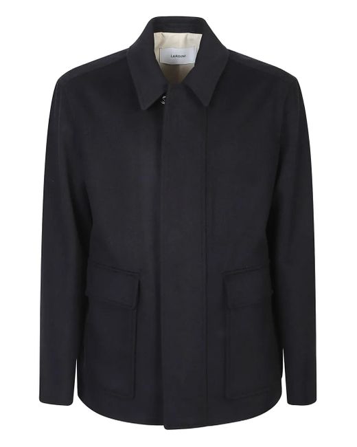 Lardini Black Button Wool Jacket for men