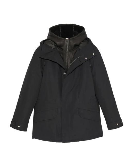 Yves Salomon Shearling-Parka mit Kapuze in Black für Herren