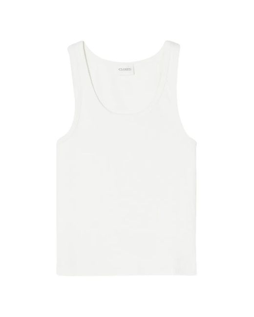 Camiseta sin mangas cerrada de algodón Closed de color White