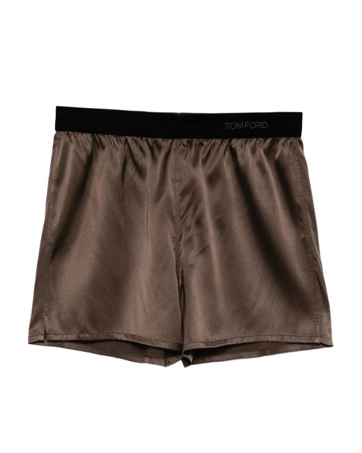 Tom Ford Brown Satin Shorts