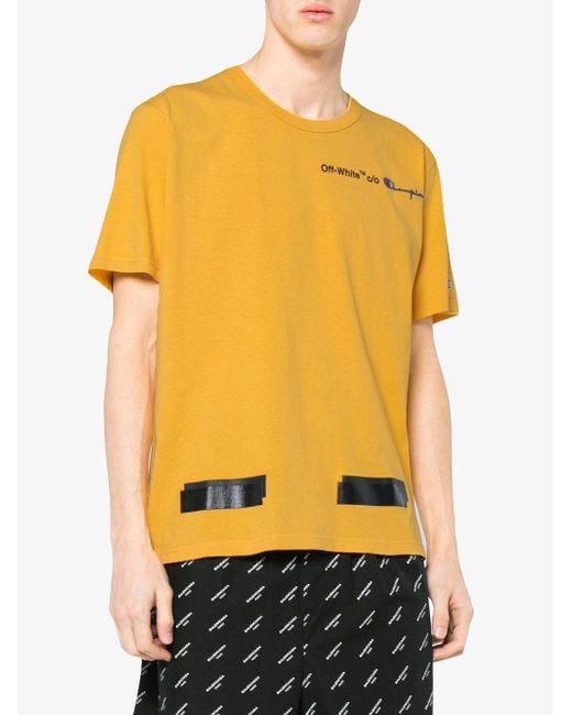 Off-White c/o Virgil Abloh X Champion Yellow T-shirt for Men 