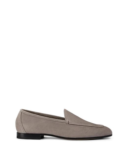 Doucal's Gray Suede Loafers