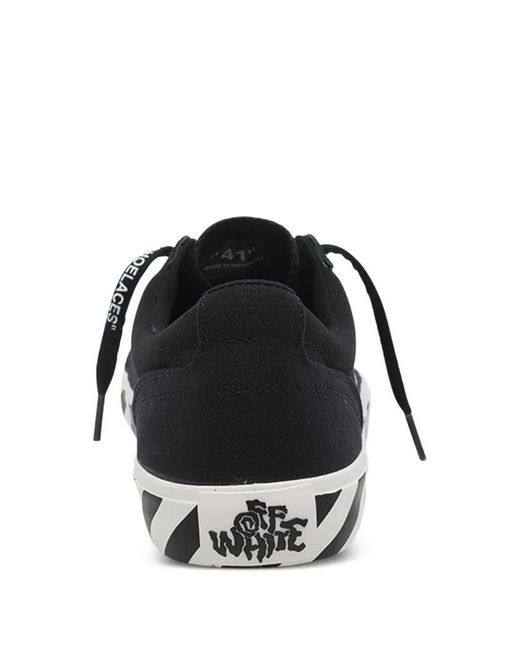 Off-White c/o Virgil Abloh Black Vulcanized Undercut Logo-Striped Sneakers for men