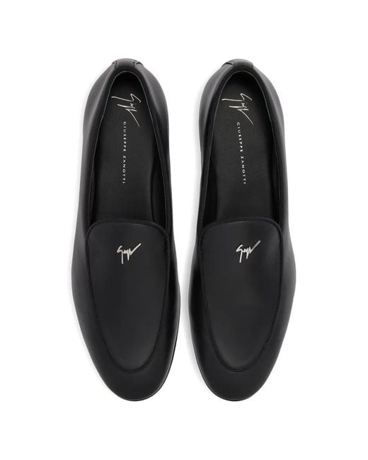Giuseppe Zanotti Black Signature Detail Valtor Loafers for men