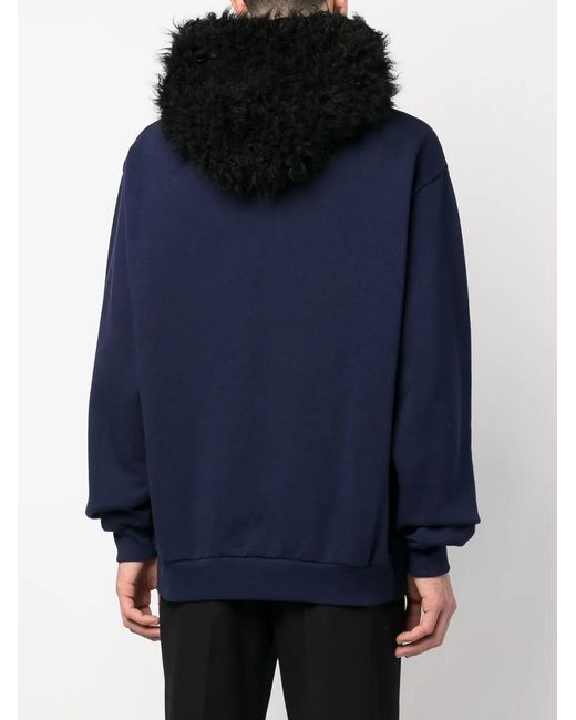 Marni Blue Logo-Embroidered Hoodie for men