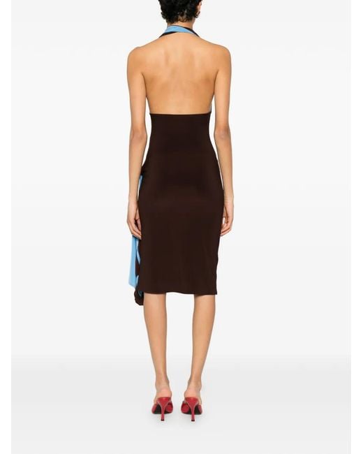 Coperni Purple Side-Slit Midi Dress