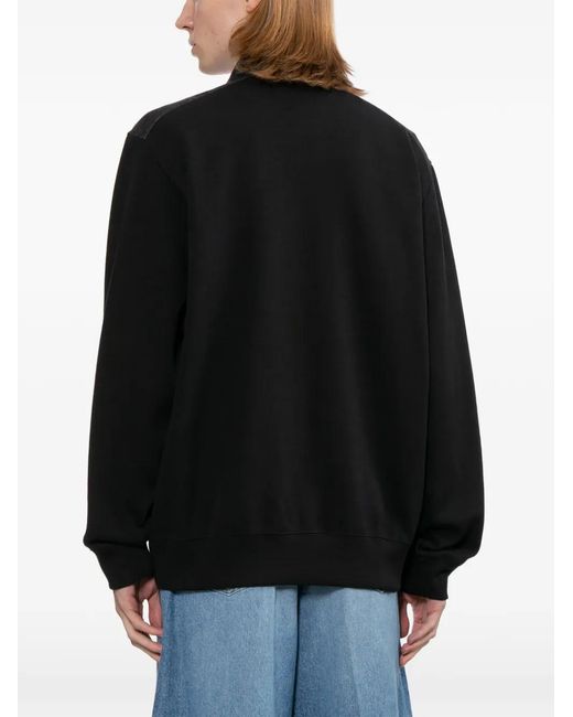 Toga Black Quarter-Zip Panelled Sweater for men