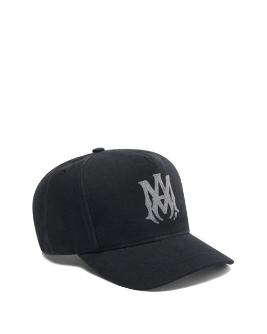 Amiri Black Ma Script Canvas Hat for men