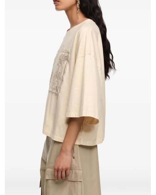 Bimba Y Lola Natural Graphic-Print T-Shirt