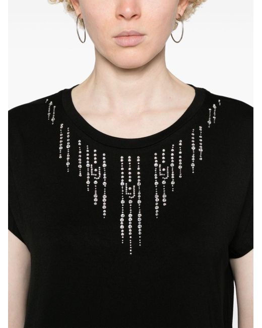Liu Jo Black Crystal-embellished T-shirt