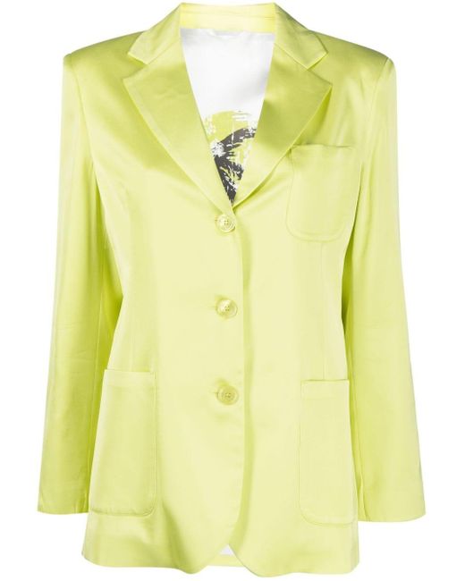 ERMANNO FIRENZE Yellow Long-sleeve Buttoned Blazer