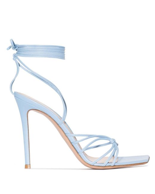 Gianvito Rossi Leather Sylvie 120mm Strappy Sandals in Blue | Lyst