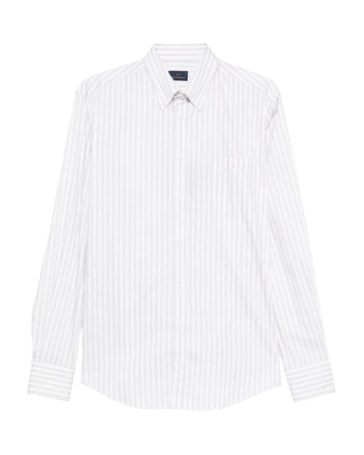 Paul & Shark White Striped Long-Sleeve Shirt for men