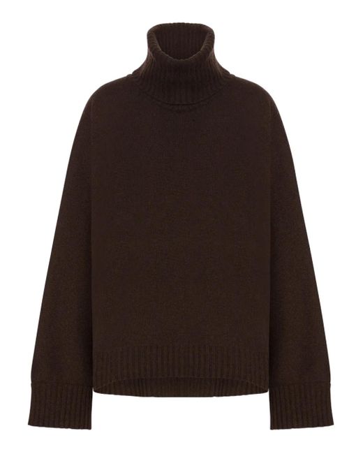 Alberta Ferretti Brown Roll-Neck Jumper