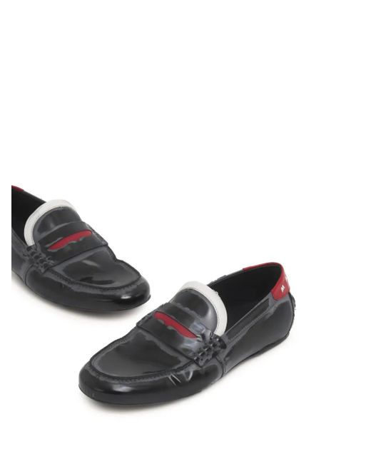 Marni Black Penny-Strap Leather Loafers for men