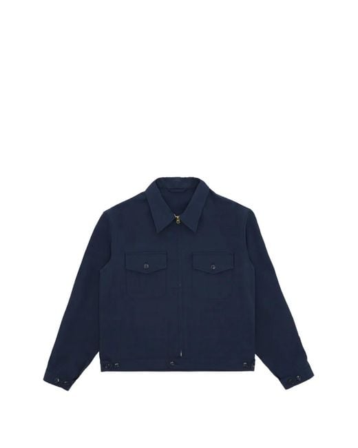 Fortela Blue Albert Zip-Up Shirt Jacket for men