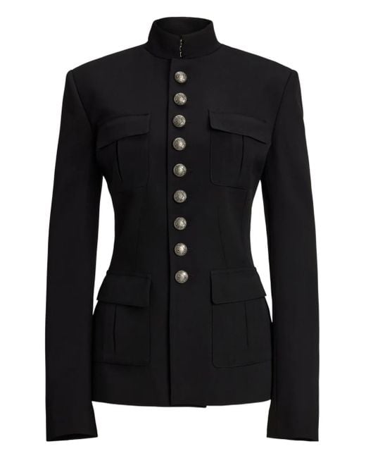 Ralph Lauren Black Buttoned Military Jacket