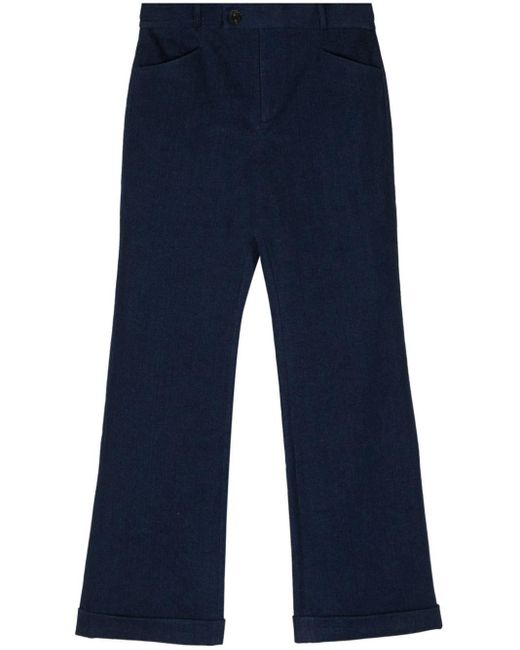 Ernest W. Baker Blue Cuffed 70's Flared Jeans for men