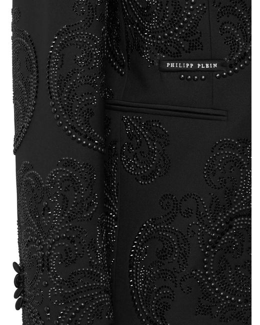 Philipp Plein Black Lord Fit Studs Blazer for men