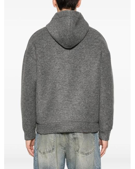 LC23 Men's Gray Zip-Up Hooded Jacket casual jackets