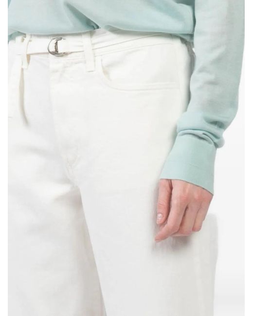 Xirena White Belted Cropped Trousers