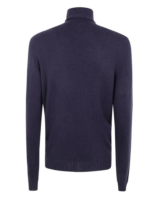 MD75 Blue Roll-Neck Knitted Top for men
