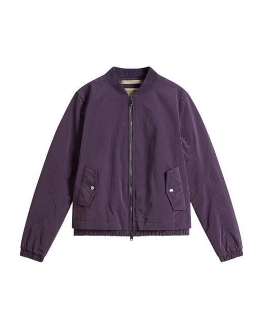 Woolrich Purple Ribbed-Cuff Bomber Jacket