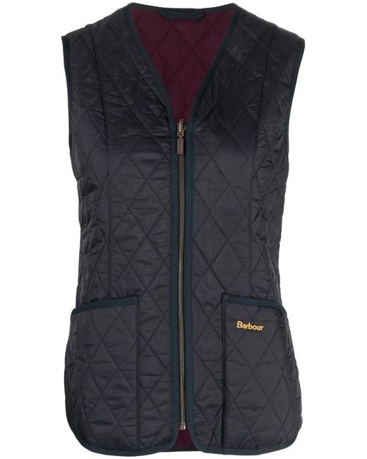 Barbour Blue Quilted V-Neck Gilet