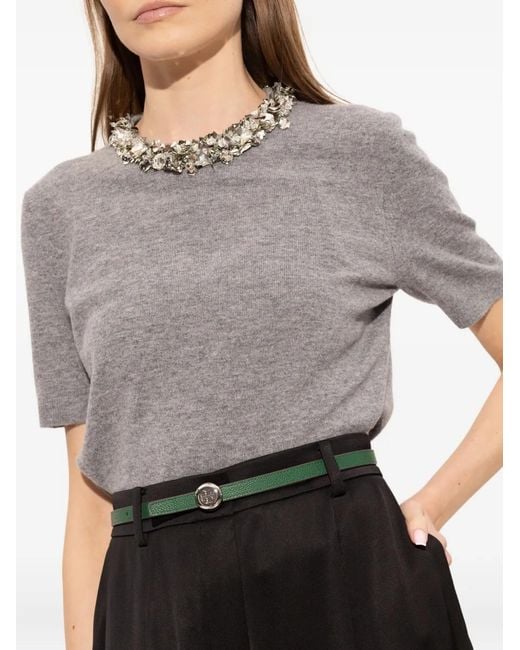 Tory Burch Green Romy Reversible Belt