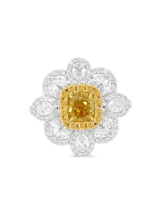 HYT Jewelry 18Kt Geel- En Witgouden Ring Met Diamant in het White