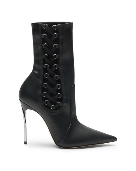 Casadei Black Superblade Tempest Lace-Up Ankle Boots