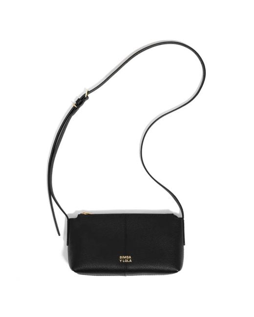 Bimba Y Lola Black Zip Leather Mini Bag