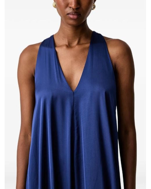 Haveone Blue V-Neck Racerback Maxi Dress