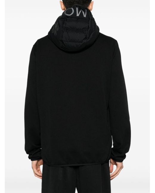 Moncler Black Panelled Hooded Jacket for men