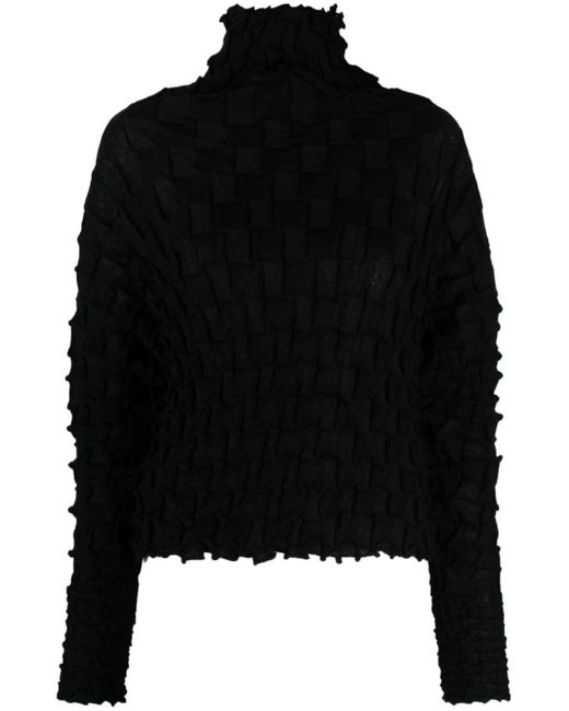 Issey Miyake Black Sheel-knit Wool-blend Jumper