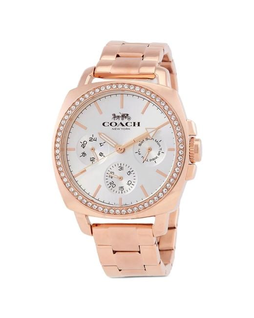COACH Pink Boyfriend Crystal-Embellished 42Mm Watch