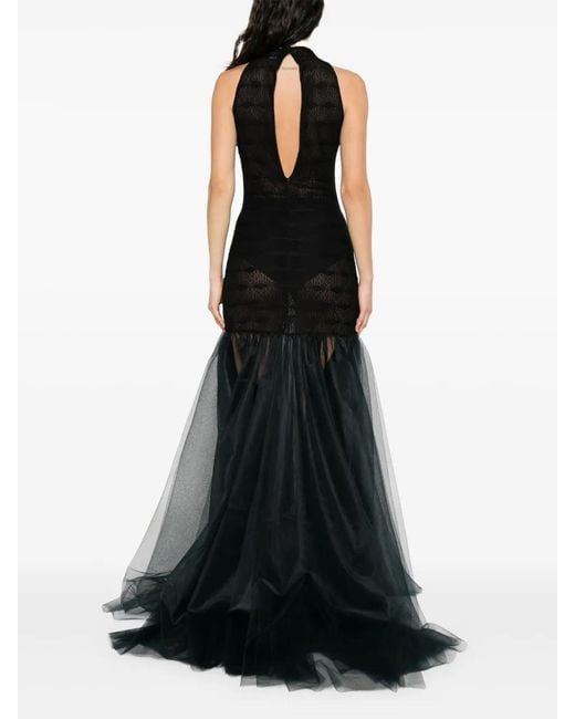 Atu Body Couture Black Halterneck Tulle Dress