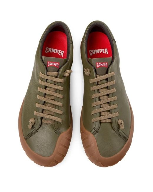 Camper Green Peu Path+ Lace-Up Leather Sneakers for men