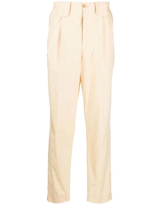 Nanushka Natural Pleat-Detail High-Waisted Trousers for men
