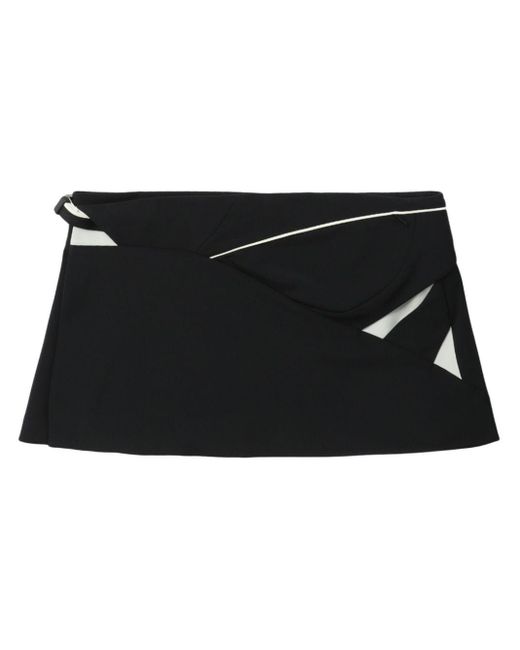 Hyein Seo Black Panelled Low-rise Miniskirt